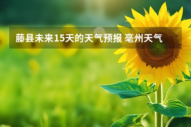 藤县未来15天的天气预报 毫州天气毫州天气预报15天查询涡阳